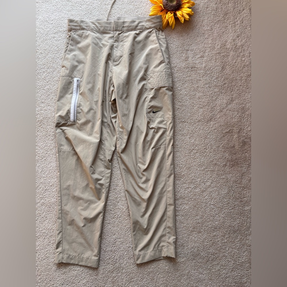 Nike Cargo Pants Beige Nylon Tactical Utility Hiking Pants Size 30 M